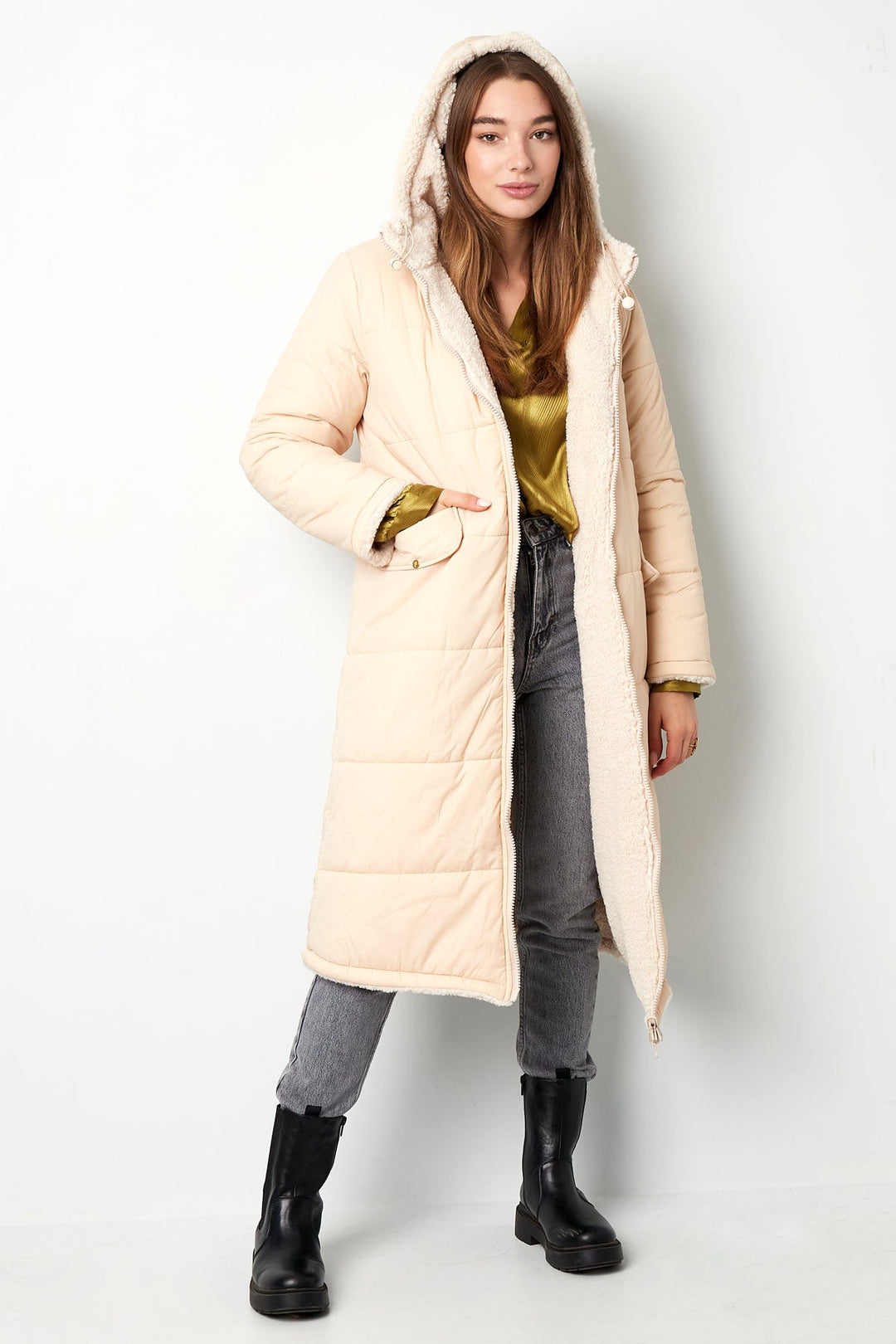 LOUISE™ | Manteau D'hiver En Teddy Long - Beige