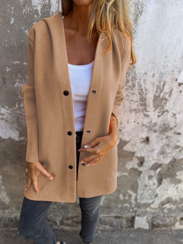 Appolinia™ | Cardigan avec Boutons et Capuche