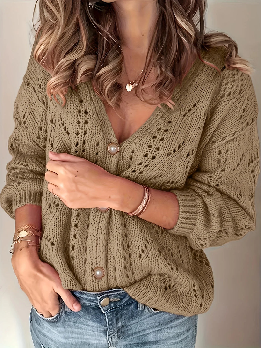 GERMAINE™ | Cardigan en maille creuse