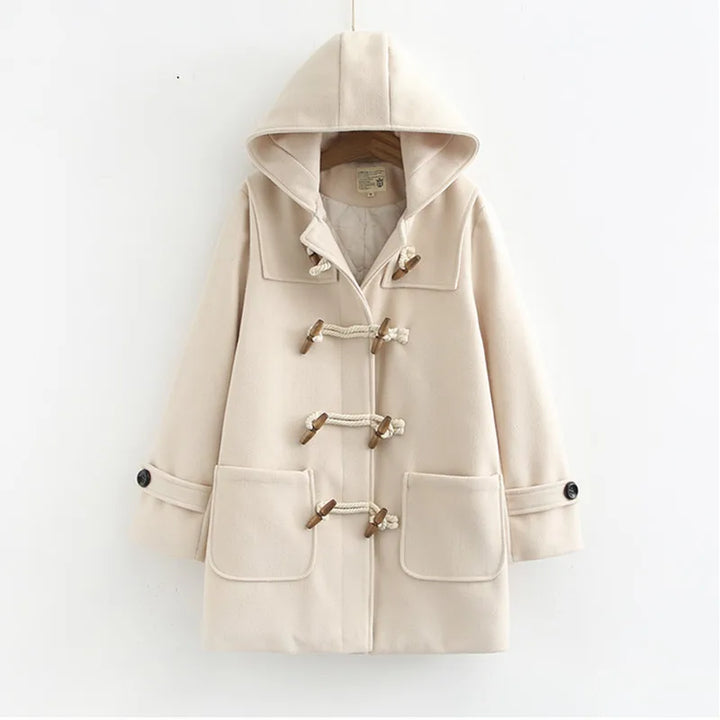 LUCIANE™ | Manteau à capuche et boutons à double rangée