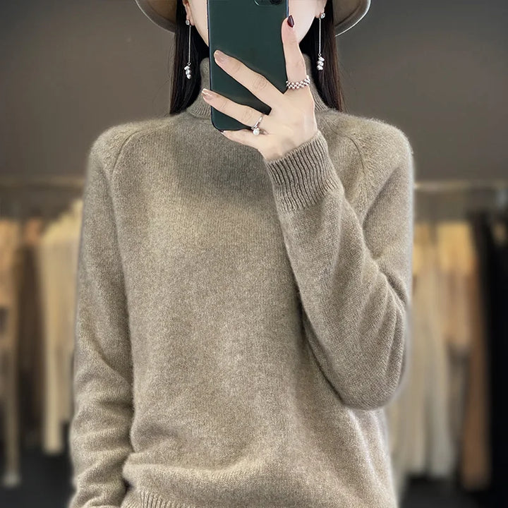 CLAUDIE™ | Pull en cachemire à col roulé pour femmes