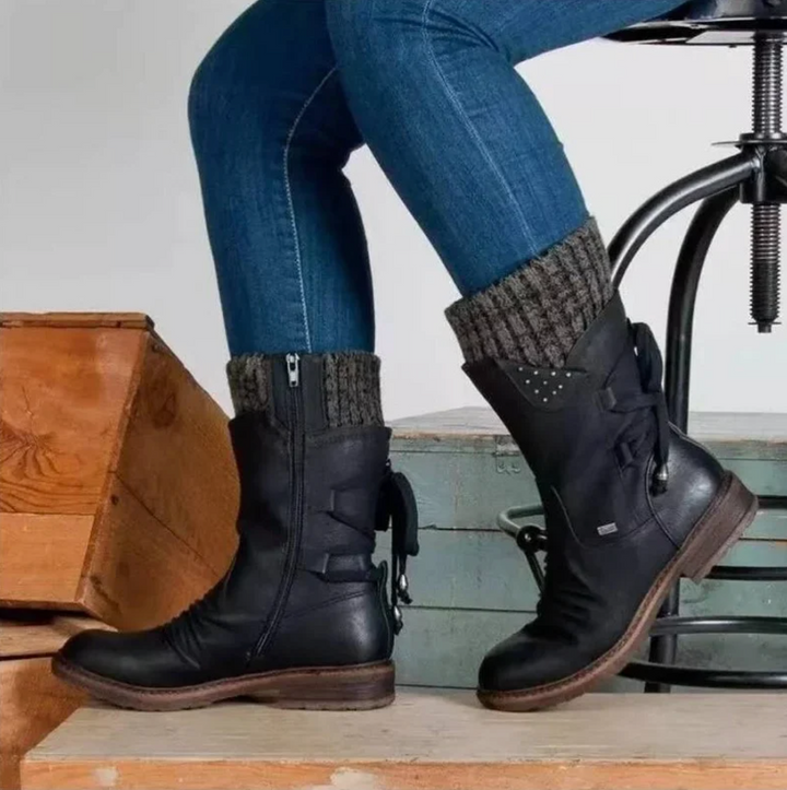 HÉRINE™ - Bottes d'hiver en laine avec soutien orthopédique pour le bas du dos