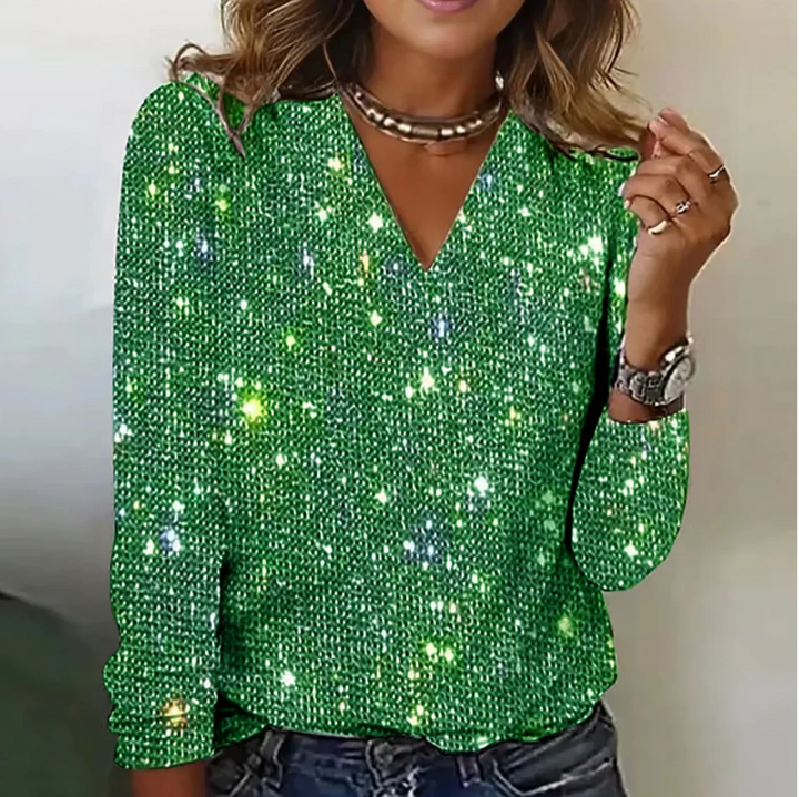 YVETTA™ | Blouse à sequins à décolleté en V