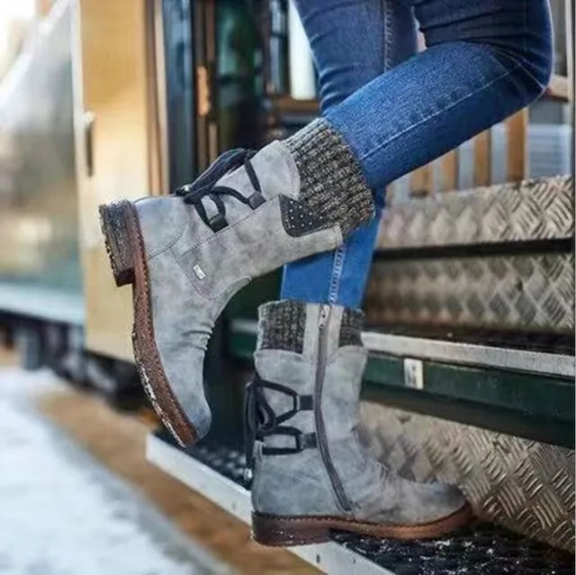 HÉRINE™ - Bottes d'hiver en laine avec soutien orthopédique pour le bas du dos