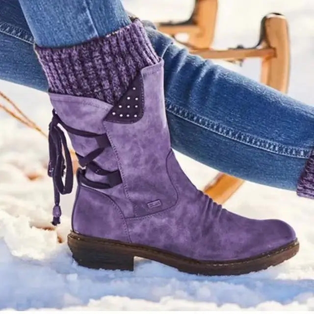 HÉRINE™ - Bottes d'hiver en laine avec soutien orthopédique pour le bas du dos