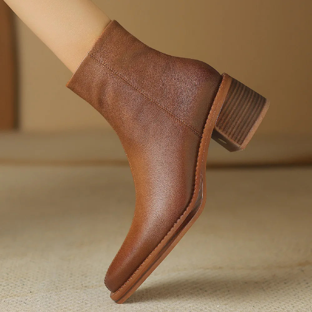 KATELLE™ | Bottines à bout pointu en cuir véritable