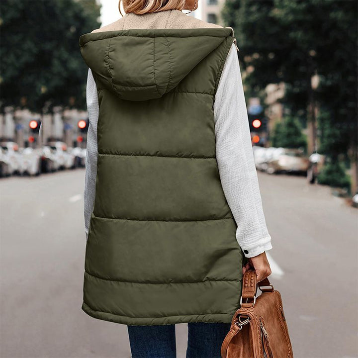 AUBREY™ | Gilet Matelassé Réversible Doublé En Sherpa