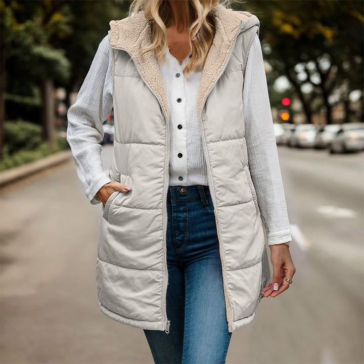 AUBREY™ | Gilet Matelassé Réversible Doublé En Sherpa