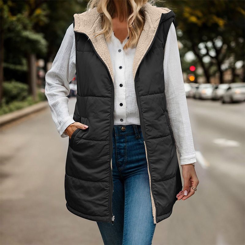 AUBREY™ | Gilet Matelassé Réversible Doublé En Sherpa